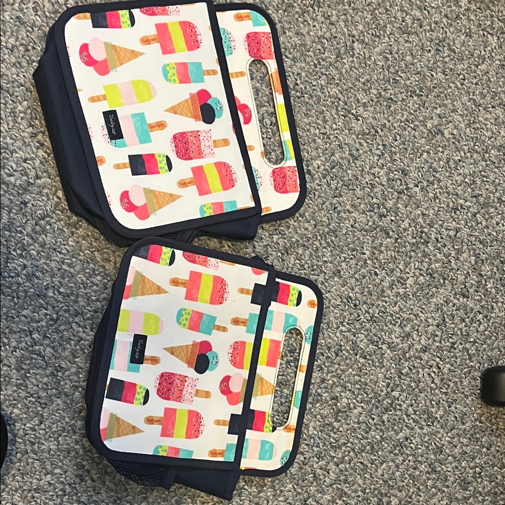2 Colorful Ice Cream Print Kids Double Duty Caddies